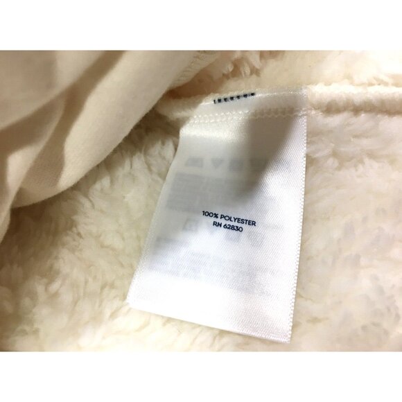 Lands End Full Zip Teddy Jacket 3X Ivory Soft Cozy Zip Pockets Plus Size Bust64" - Picture 8 of 10